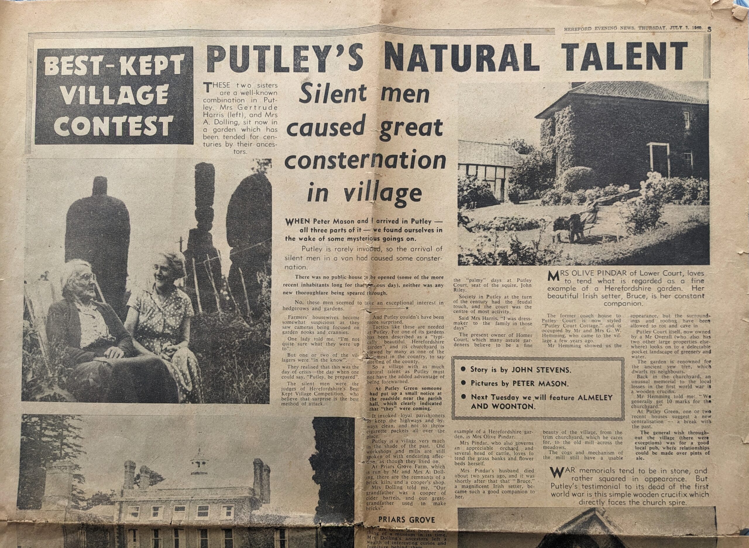 Hereford evening news 1960 of Putley gardens